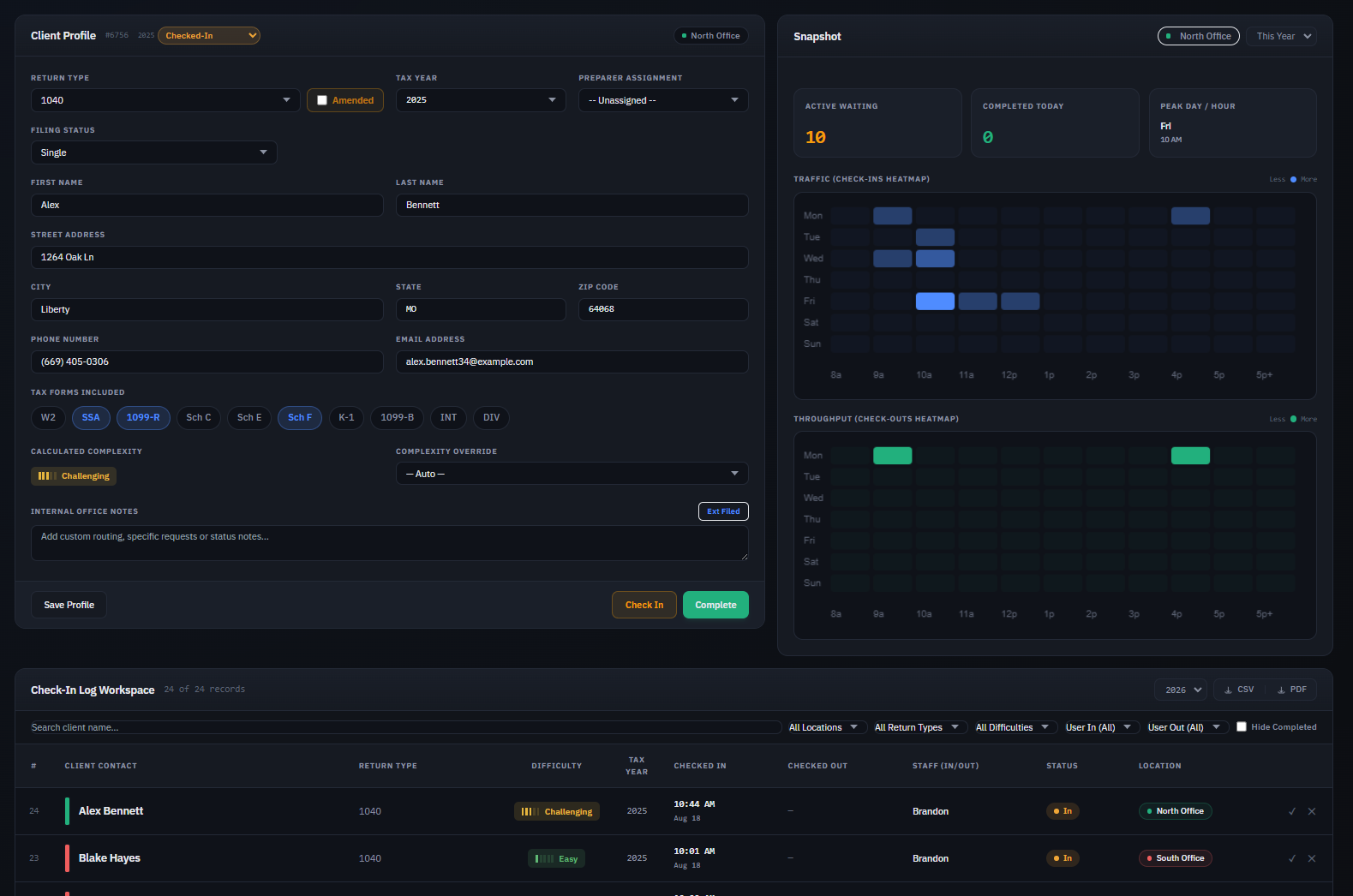 InQ Check-in Interface