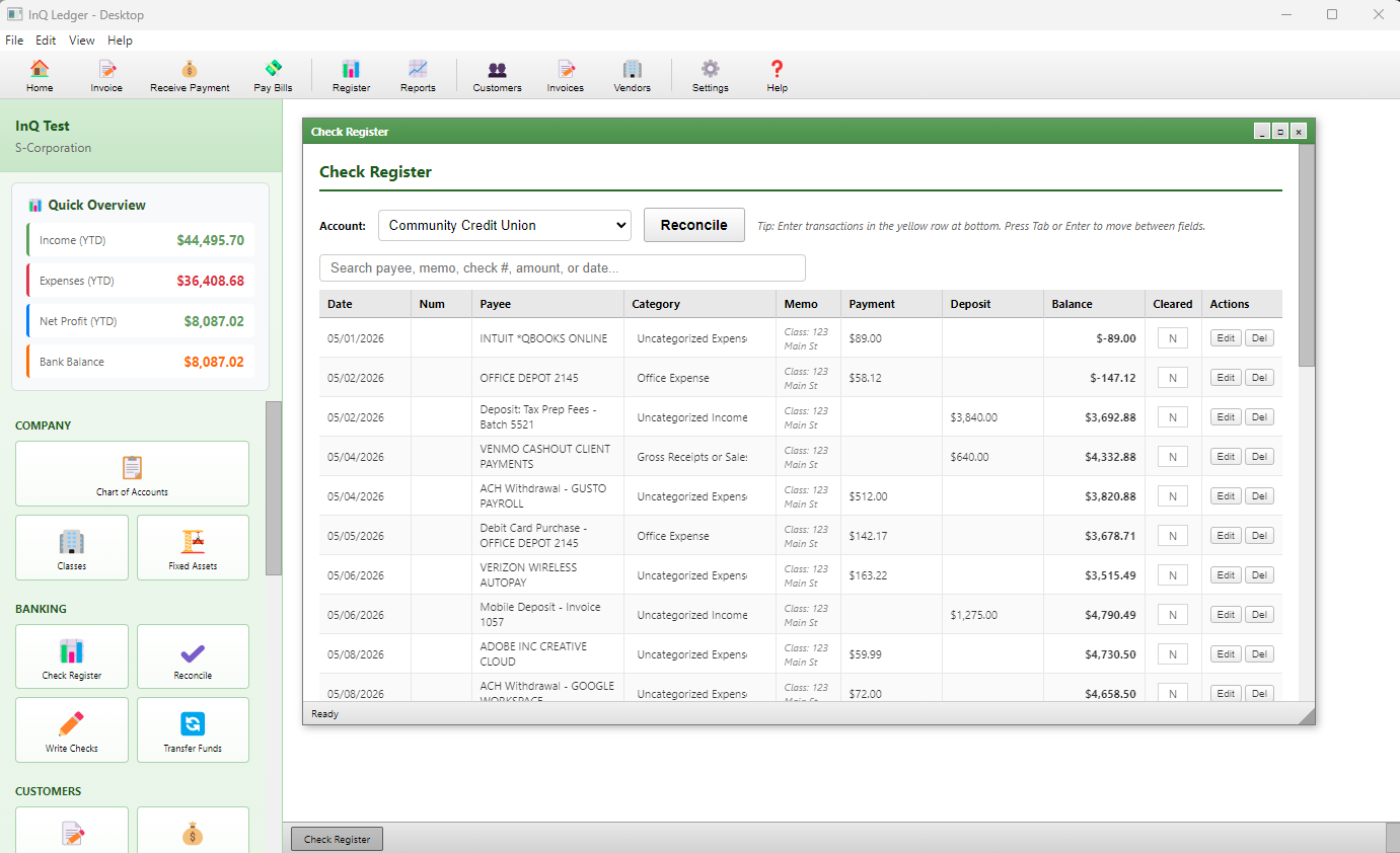 InQ Ledger Interface